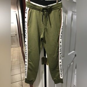 Givenchy Kids Olive Joggers with Black and White Details